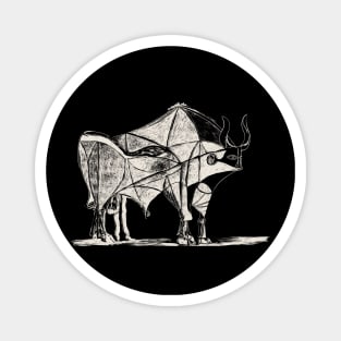 Picasso's Bull Black Magnet